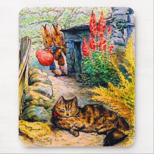 Tapis De Souris Beatrix Potter - Des lapins regardent le chat