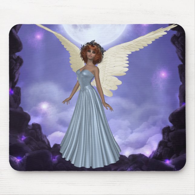 Tapis De Souris Beau Ange Bleu Mousepad (Devant)