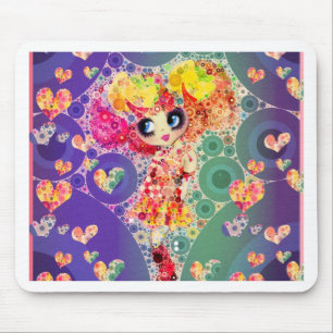 Tapis De Souris Beau arc-en-ciel KAWAII Girl PinkyP Harajuku