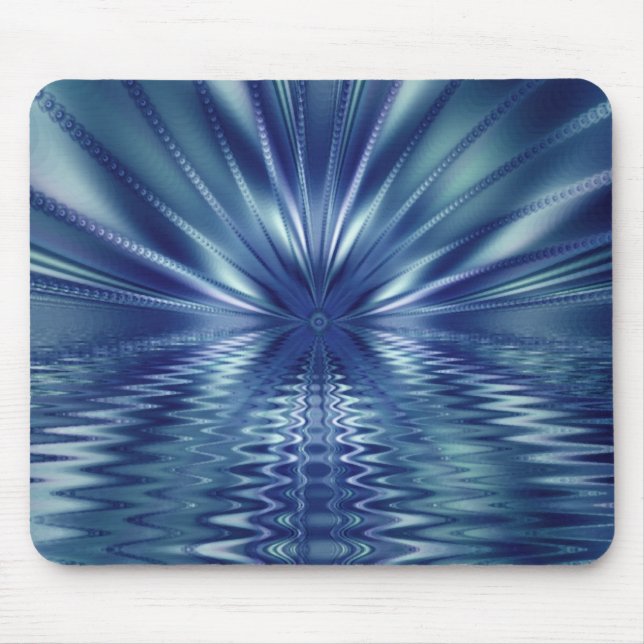 Tapis De Souris Beau Art Fractal Bleu Fin (Devant)