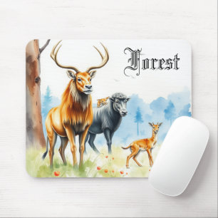 Tapis De Souris Beau art peinture de la faune dans la forêt Animau
