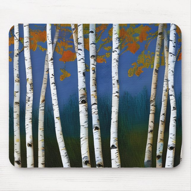 Tapis De Souris Beau bouleau d'automne (Devant)