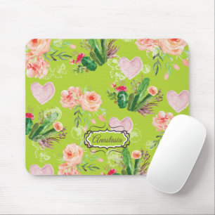 Tapis De Souris Beau Cactus Floral Personnalisé