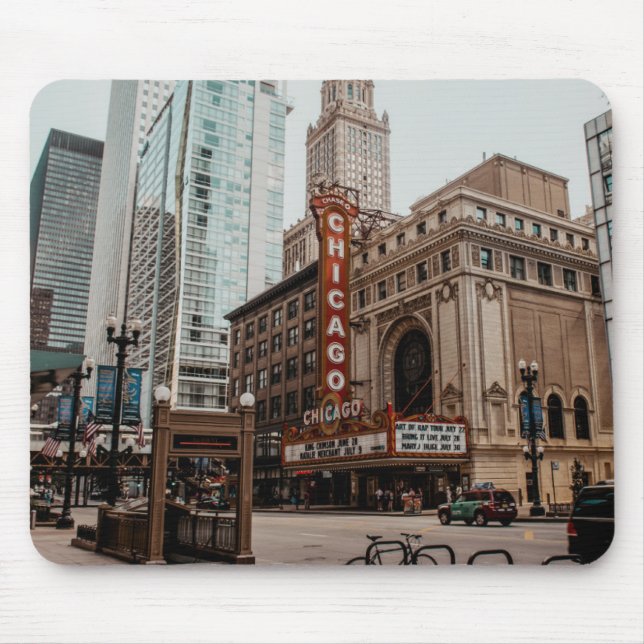 Tapis De Souris Beau Centre-Ville Chicago Illinois (Devant)