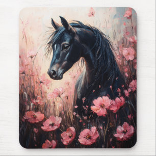 Tapis De Souris Beau Cheval Blush Fleur sauvage rose