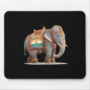 Tapis De Souris Beau Costume Graphique D'Éléphant Indien Pour Adul