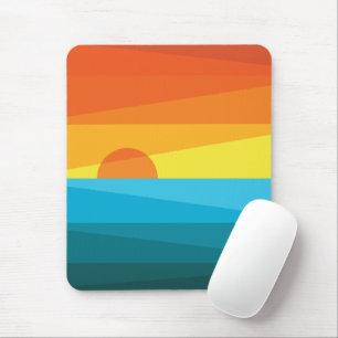 Tapis De Souris Beau coucher de soleil et vagues de mer