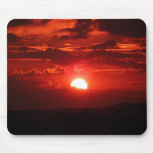 Tapis De Souris Beau coucher de soleil orange et rouge