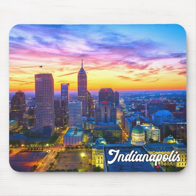 Tapis De Souris Beau coucher de soleil sur Indianapolis, Indiana,  (Devant)