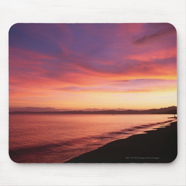 Tapis De Souris Beau coucher du soleil à la plage (Devant)
