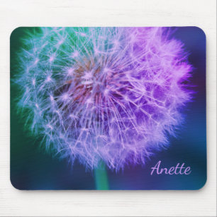 Tapis De Souris Beau Dandelion sur Arrière - plan bleu  
