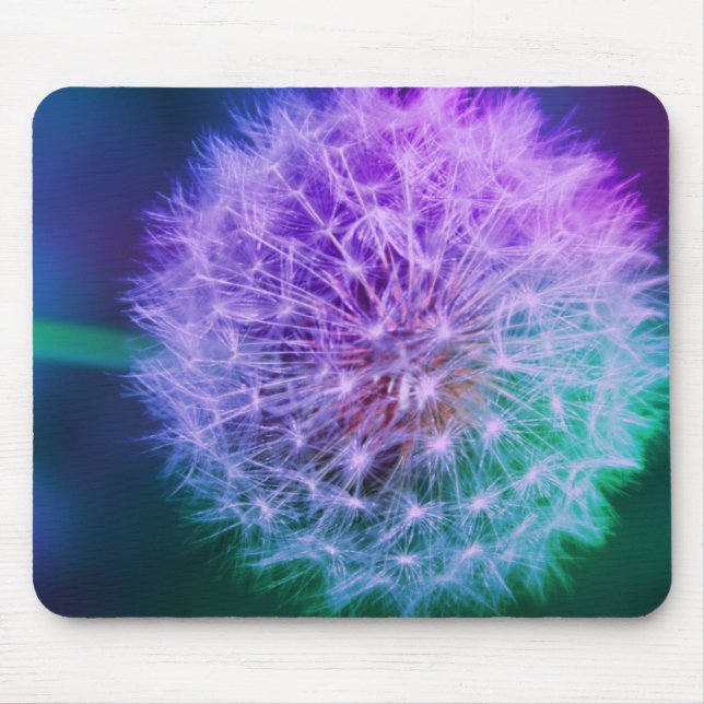 Tapis De Souris Beau Dandelion sur Vert et Bleu Arrière - plan (Devant)