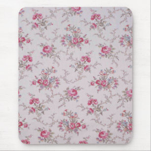 Tapis De Souris Beau doux roses vintages et feuilles