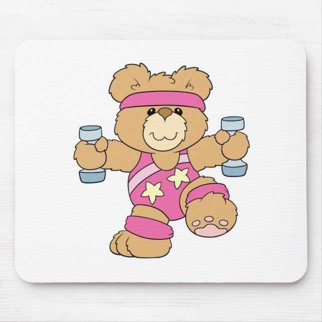 Tapis De Souris Beau exercice Fitness ours (Devant)