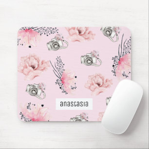 Tapis De Souris Beau Floral Personnalisé Pastel Rose