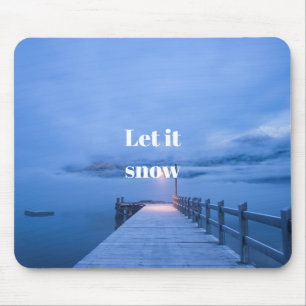 Tapis De Souris Beau lac d'hiver avec citation