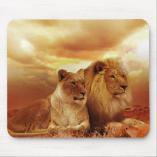 Tapis De Souris Beau Lions Repose