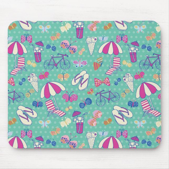Tapis De Souris Beau Motif aux éléments d'été (Devant)