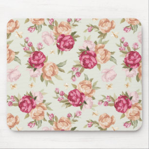 Tapis De Souris Beau motif de pivoine couleur vert