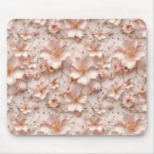 Tapis De Souris Beau Pastel Rose Doux Floral