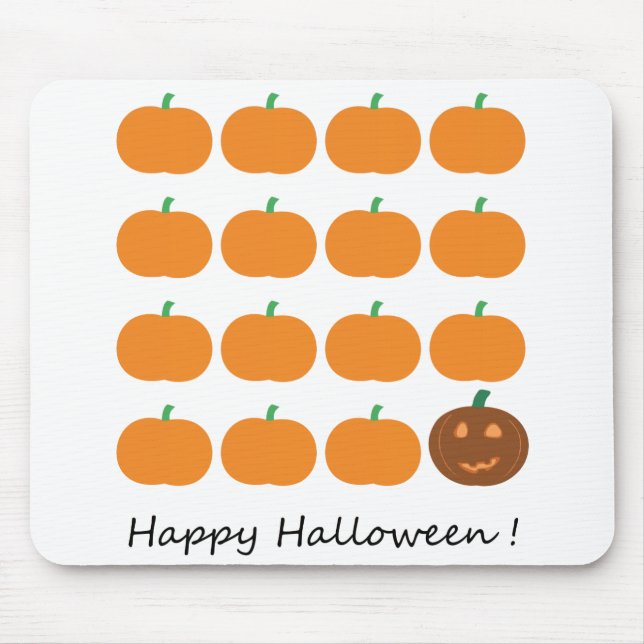 Tapis De Souris Beau Patch Citrouille Halloween (Devant)
