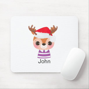 Tapis De Souris Beau Reindeer Noël Animal d'hiver
