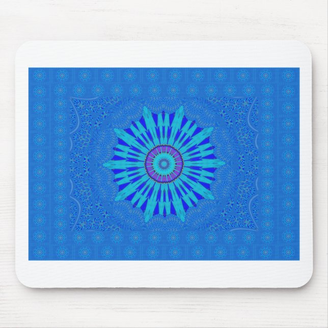 Tapis De Souris Beau Royal Blue Mandala Art Imprimer (Devant)