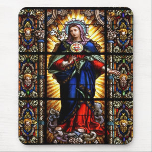 Tapis De Souris Beau Sacré Coeur Religieux de Vierge Marie