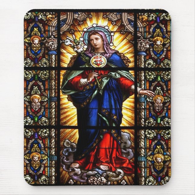 Tapis De Souris Beau Sacré Coeur Religieux de Vierge Marie (Devant)