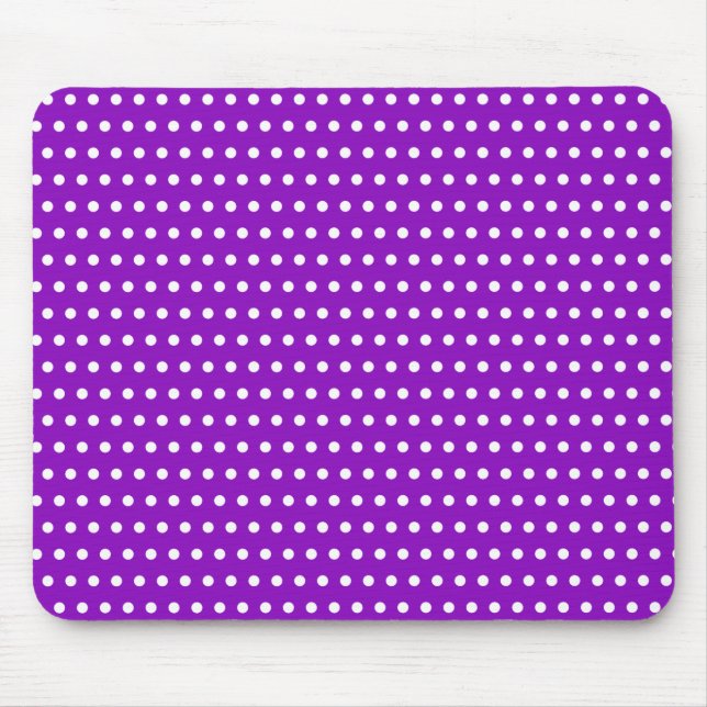 Tapis De Souris Beau Violet Avec Petits Pois Blancs (Devant)