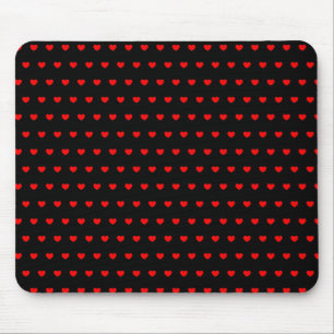 Tapis De Souris Beaucoup De Petits Coeurs Rouges Sur Noir
