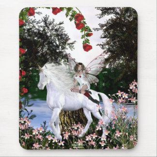 Tapis De Souris Beauté blanche 4 de licorne de coeur d'ange