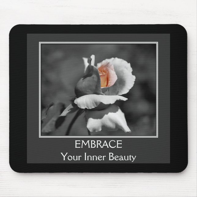Tapis De Souris Beauté intérieure Rosebud Motivational Mousepad (Devant)