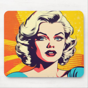 Tapis De Souris Beauté Pop Art Femme