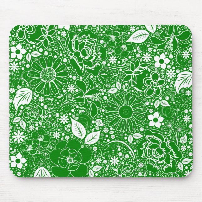 Tapis De Souris Beautés botaniques vertes (Devant)