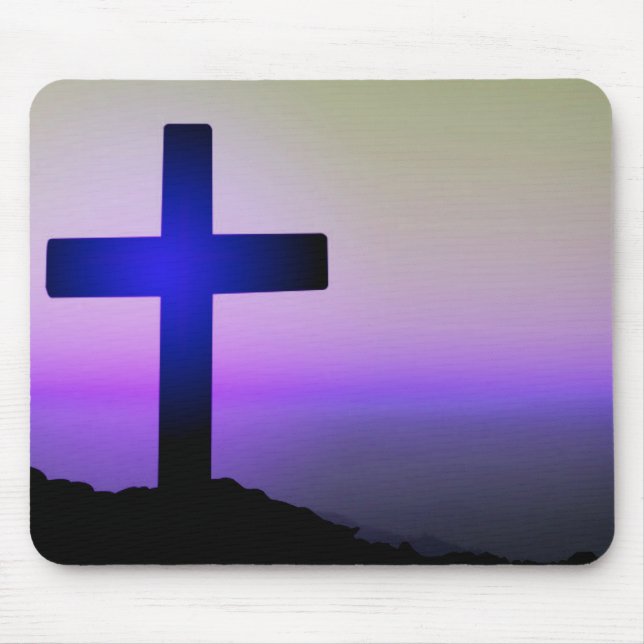 Tapis De Souris Beautiful Cross Purple Sky (Devant)
