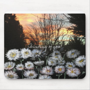 Tapis De Souris Beautiful, Fresh Daisies Against A Winter