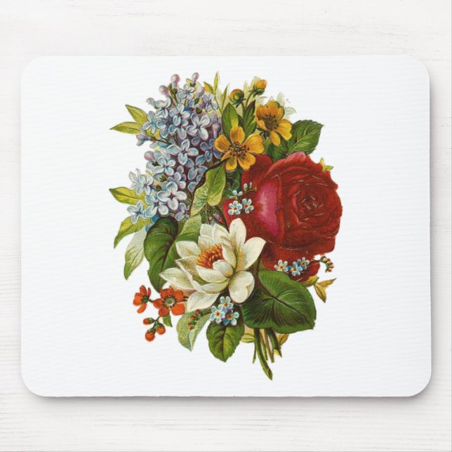 Tapis De Souris Beautiful Romantic Summer Bouquet with Red Rose (Devant)