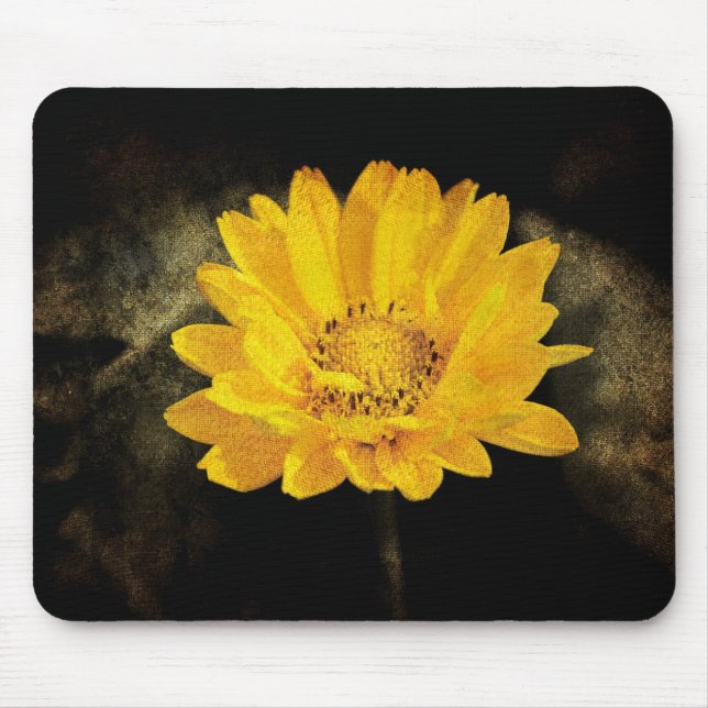 Tapis De Souris Beautiful Sunflower with Dark Brown Background (Devant)