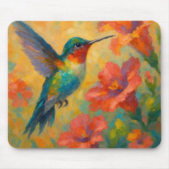 Tapis De Souris Beautiful Watercolor Hummingbird Mousepad (Devant)