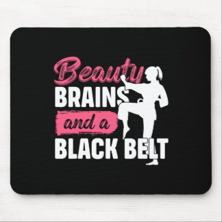 Tapis De Souris Beauty Brains And A Black Belt Martial Arts Karate