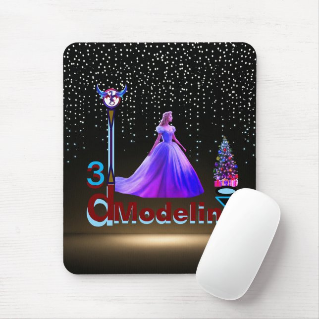 Tapis De Souris Beauty Cinderella 3D Modeling - (Avec souris)