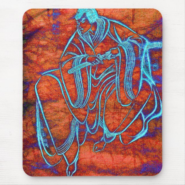 Tapis De Souris Beaux-arts samouraïs japonais Mousepad d'épéiste (Devant)