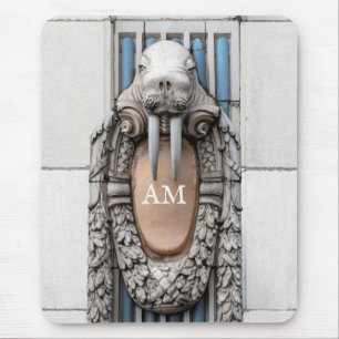 Tapis De Souris Beaux Arts Walrus Sculpture Monogramme personnalis