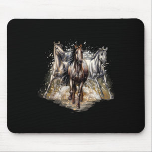 Tapis De Souris Beaux Chevaux Dessin Art Cheval Équitation Hommes 