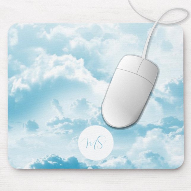 Tapis De Souris Beaux nuages Ciel Bleu Personnalisé (Créateur téléchargé)
