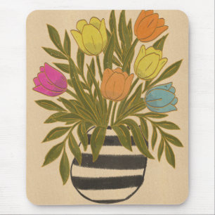 Tapis De Souris Beaux Tulipes Vintage