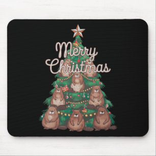 Tapis De Souris Beaver Xmas Tree Beaver Christmas Tree Joyeux Chri