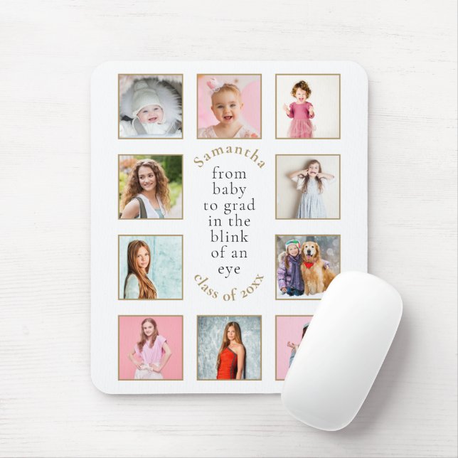 Tapis De Souris Bébé à la 10e année Photos Nom Année Souvenirs des (Avec souris)