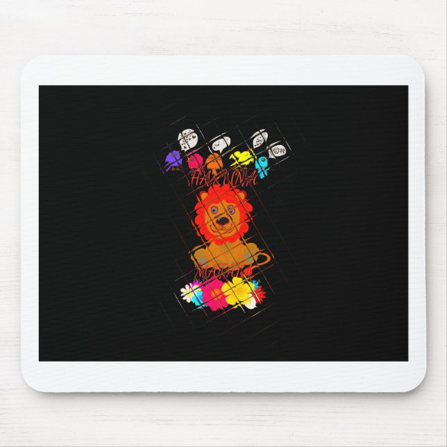 Tapis De Souris Bébé adorable Lion Art Design Motif (Devant)